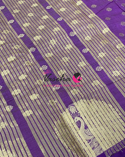 Semi Tussar Silk Saree | Purple Shade |VVSTS056