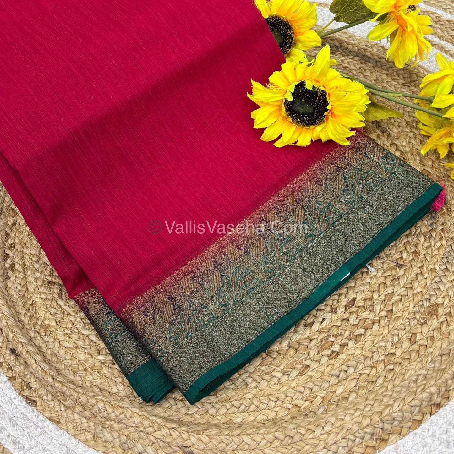 Bamboo Silk Saree - Pink With Blue Shade - VVBSS005