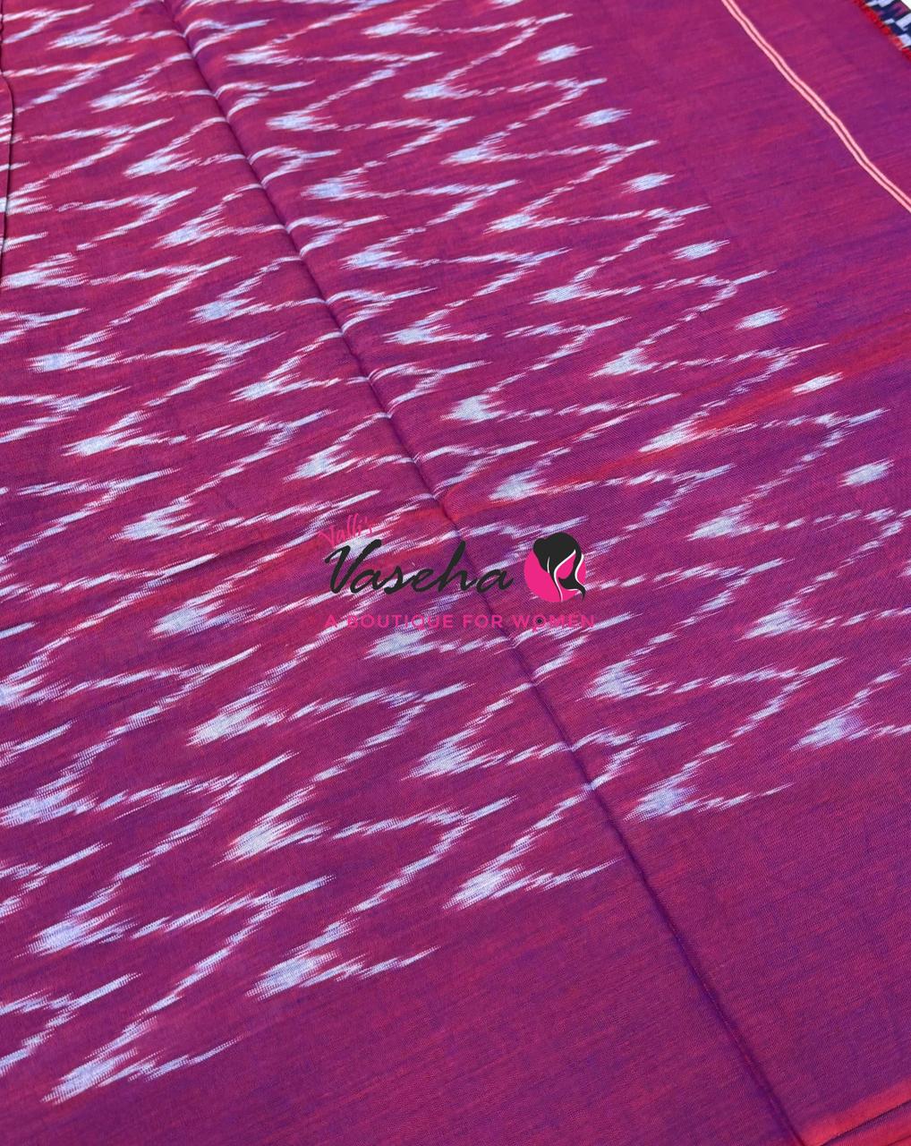 Ikkat Mercerised Cotton Saree - Single Ikkat - VVIKS001