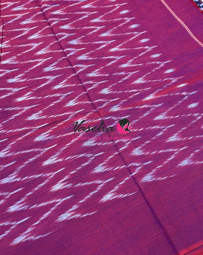 Ikkat Mercerised Cotton Saree - Single Ikkat - VVIKS001