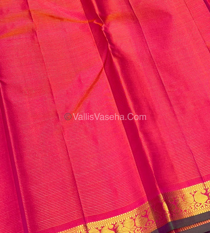 Pure Kanchipuram Silk Saree - Vaira Voosi design - Peachish Pink shade - VVPS022