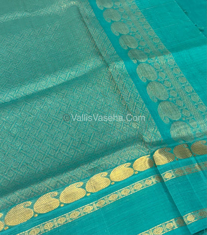 Pure Korvai Silk Cotton - Violet with Blue - Checks Pattern - VVKSC008