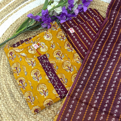 (Ready Made - Anarkali - Salwar, Kameez & Duppatta(3pc)- Printed Cotton - VVAS003