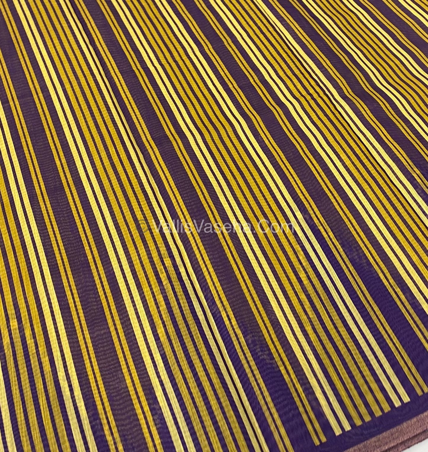 Semi Chanderi Saree - Mustard & Violet Combo - VVSCS003