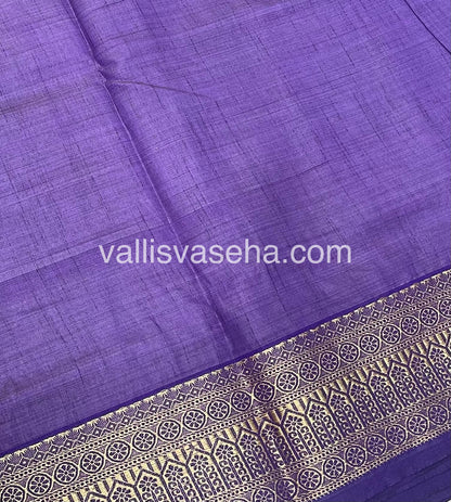 Semi Tussar Silk - Grand Pallu  - Purple Shade - VVSTS031