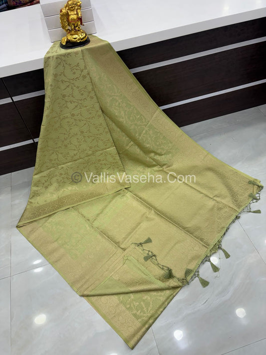 Banarasi - Heritage Silk - Semi Kathan Silk - Light Pista Green Shade- VVBHS001