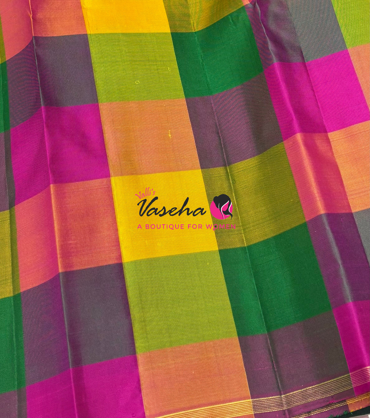 Pure Kanchipuram Silk Saree - Green with Multi colour Shade - VVPS025
