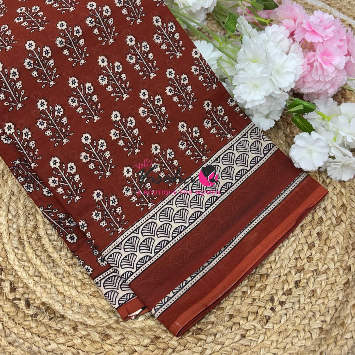 Pure Soft Mul Mul Cotton Sarees - Hand Block Prints - VVMMC011