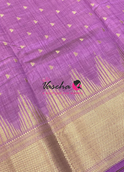 Semi Tussar Silk Saree | Lavender Shade |VVSTS054