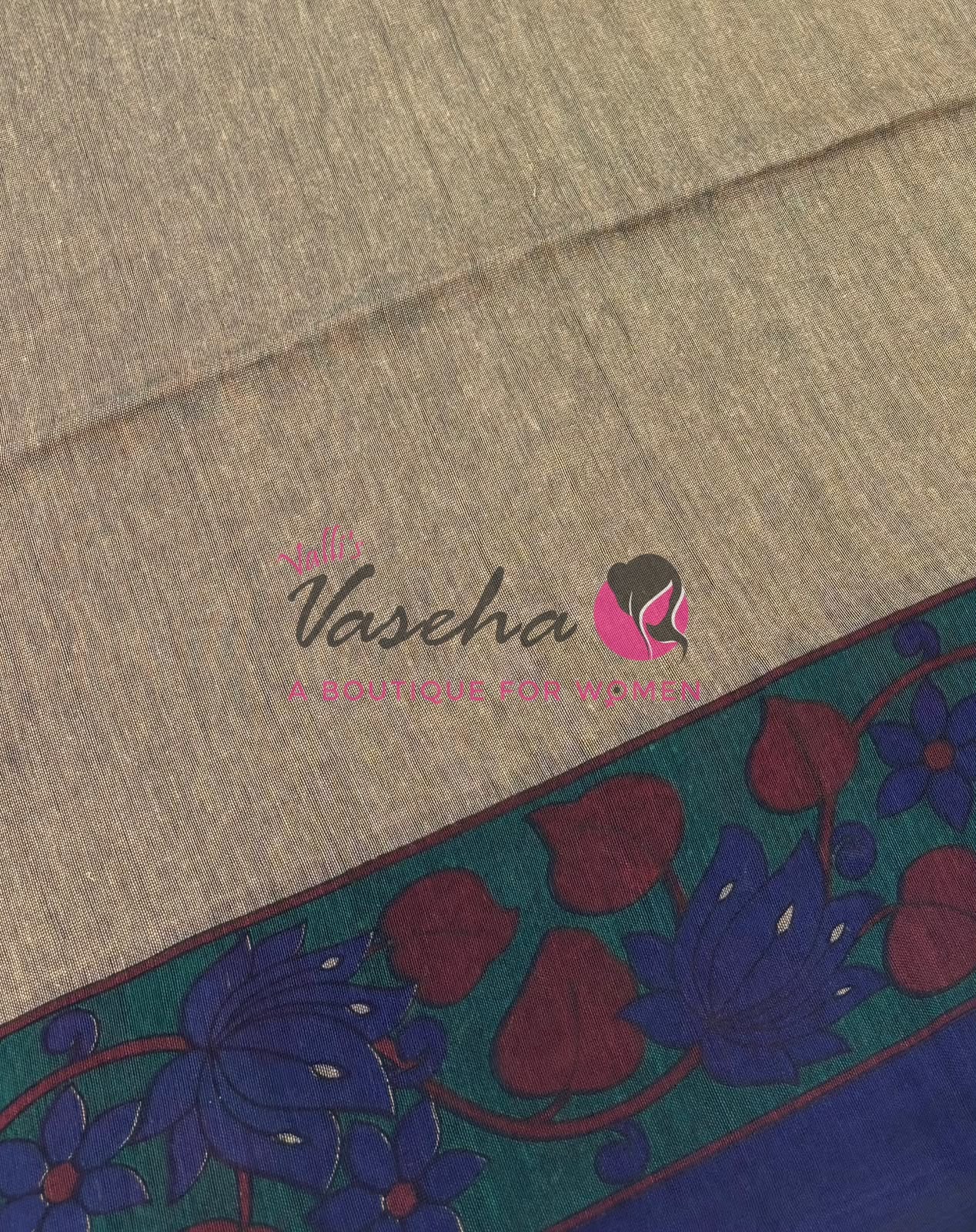 Handloom Cotton Sarees with Kalamkari Blouse - VVKCK003