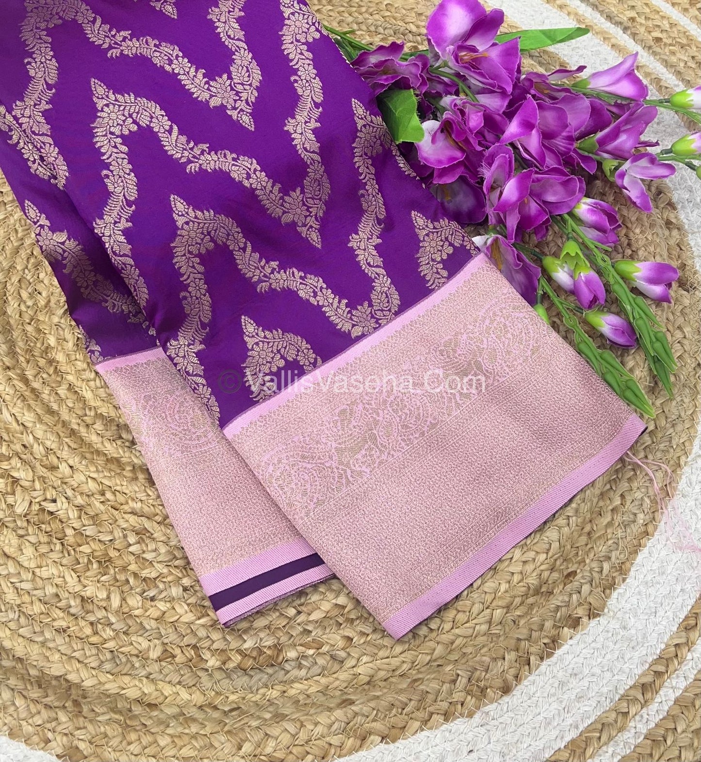 Semi Kanchi Silk - Purple & Light Pink Shade  - VVSKS004