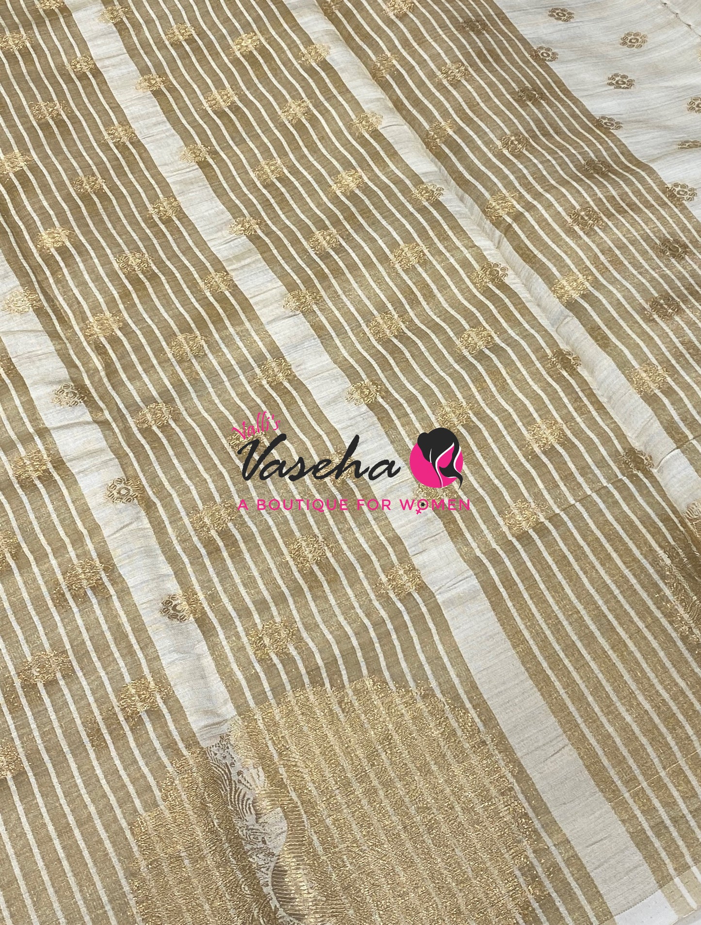 Semi Tussar Silk Saree | Cream Shade |VVSTS056