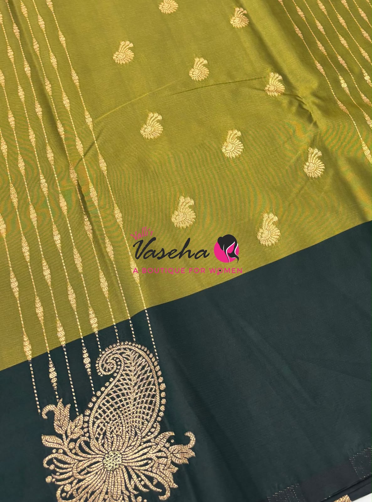 Semi Soft Silk - Green With Green Combo -VVSSS039
