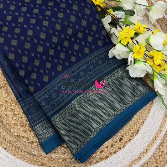Casual Wear - Semi Patola Silk -  Blue & Blue Shade - VVSPS001