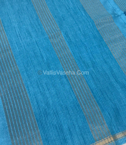 Semi Tussar Silk  - Blue Shade - VVSTS042