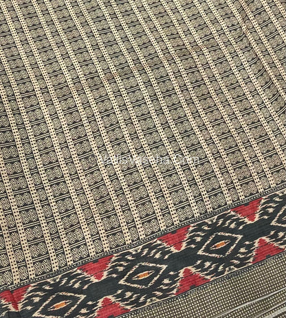 Semi Tussar - Kantha Work Embroidery - Orangish Peach Shade - VVSTK001