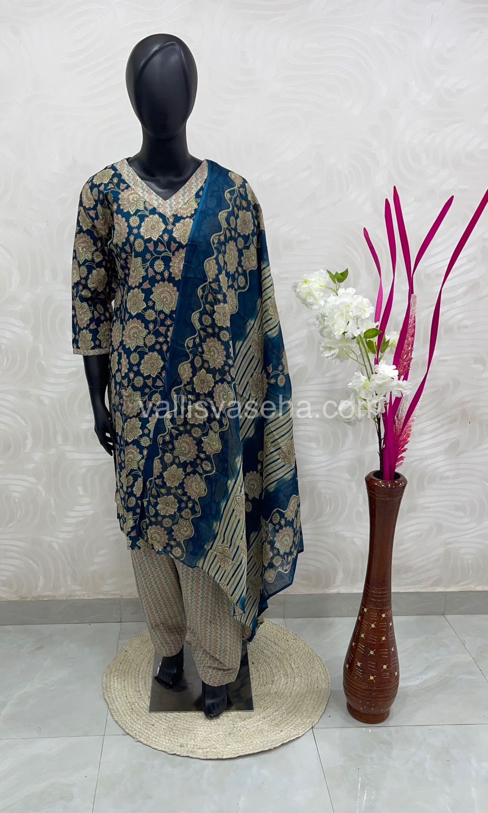 Ready Made - Semi Patiyala 3(pc) Set - Printed Cotton - VVRSP001