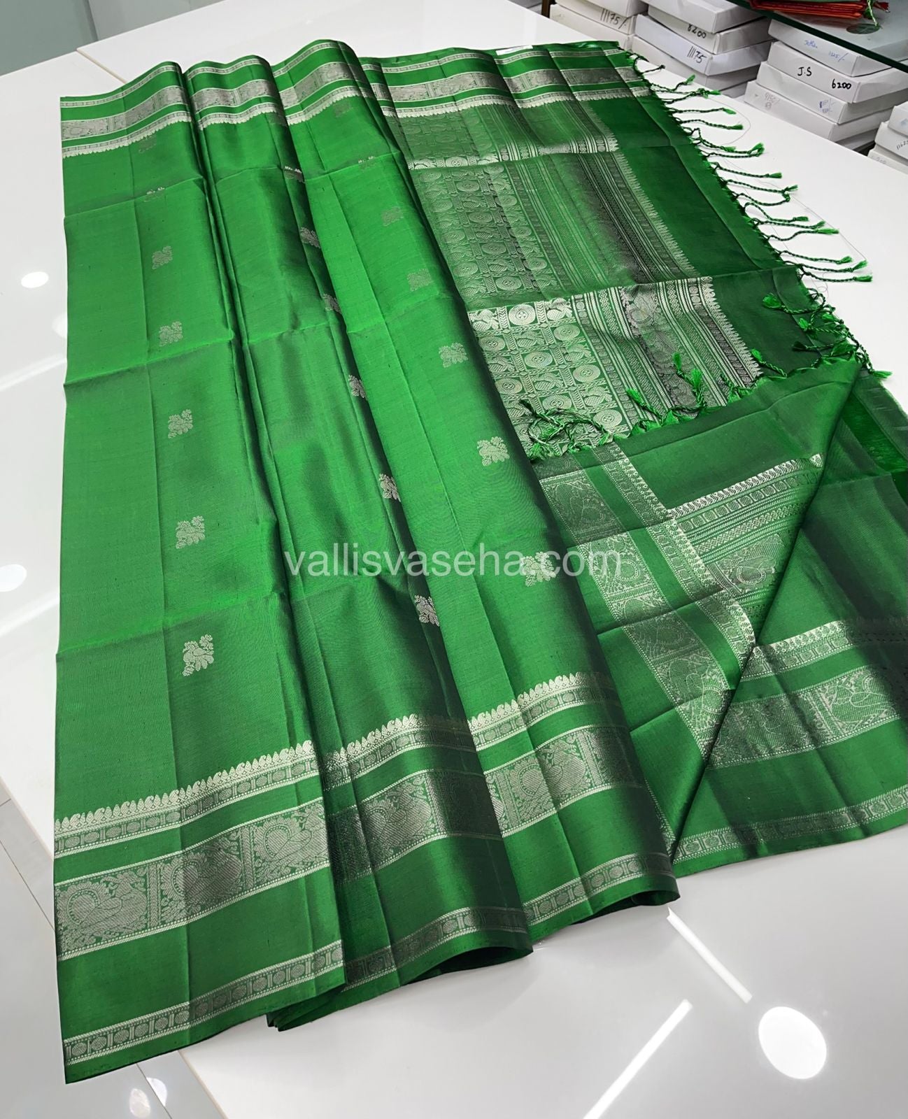 Pure Soft Silk Saree - Green Shade - VVPSS017