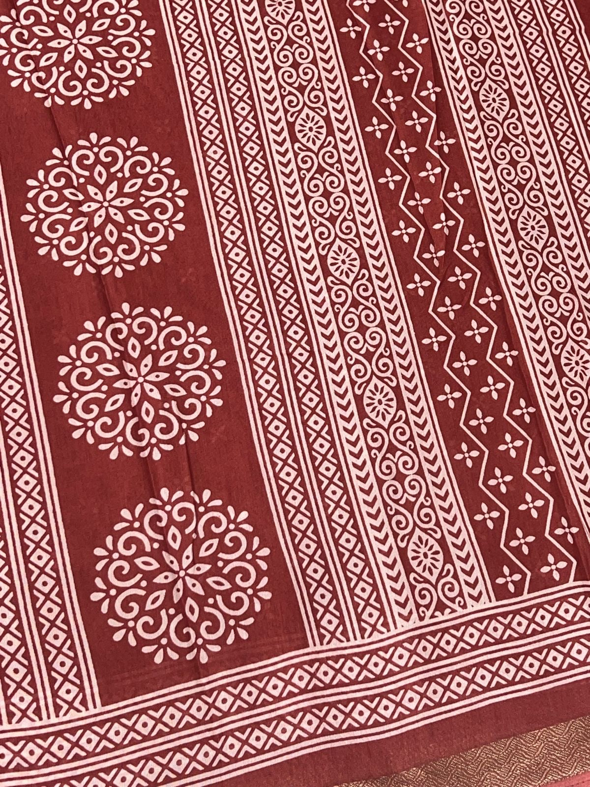 Casual Wear - Fancy Mixed Muslin Cotton - Merun Shade - VVFMC003