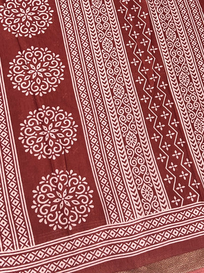 Casual Wear - Fancy Mixed Muslin Cotton - Merun Shade - VVFMC003