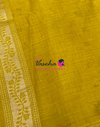 Banarasi - Heritage Meenakari Silk - Yellow Shade - VVBHS012