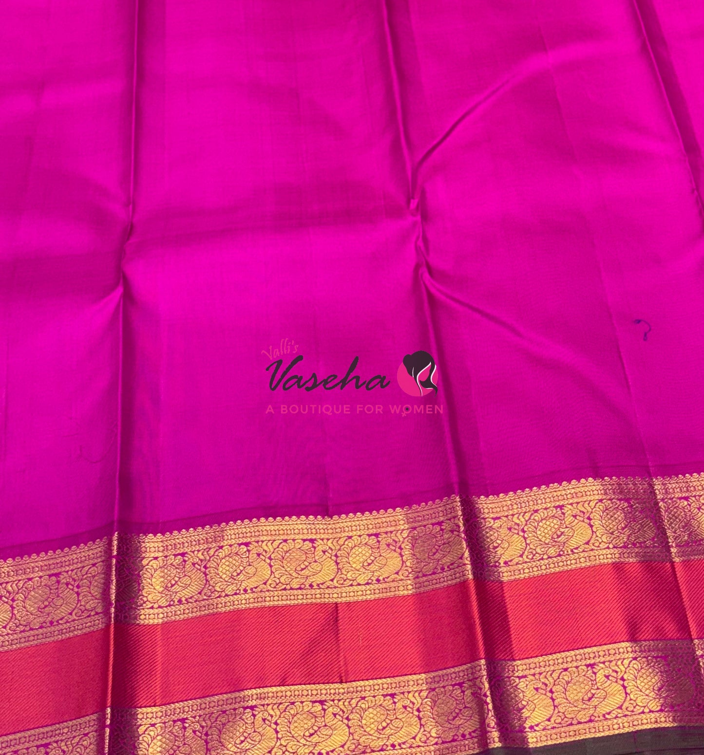 Pure Vintage Korvai Kanchipuram Silk Saree - Green & Pink Combo - VVPS038