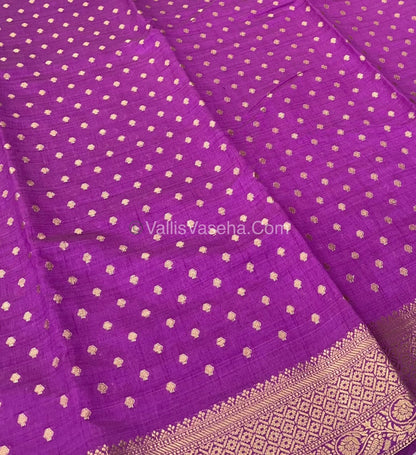 Semi Tussar Silk  - Purple Shade  - VVSTS014