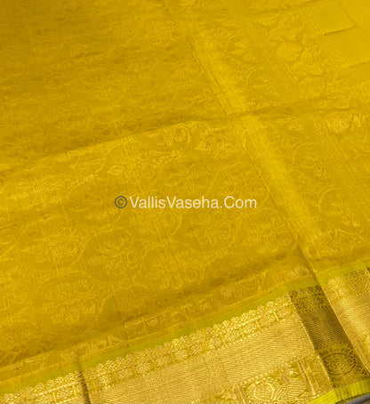 Pure Silk Cotton Saree - Mayil & Chakkaram Design - Pink With Yellow - VVMC001