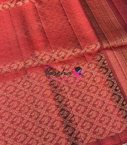 Pure Soft Silk Saree  - Border Less  - Maroon Shade - VVPSS100