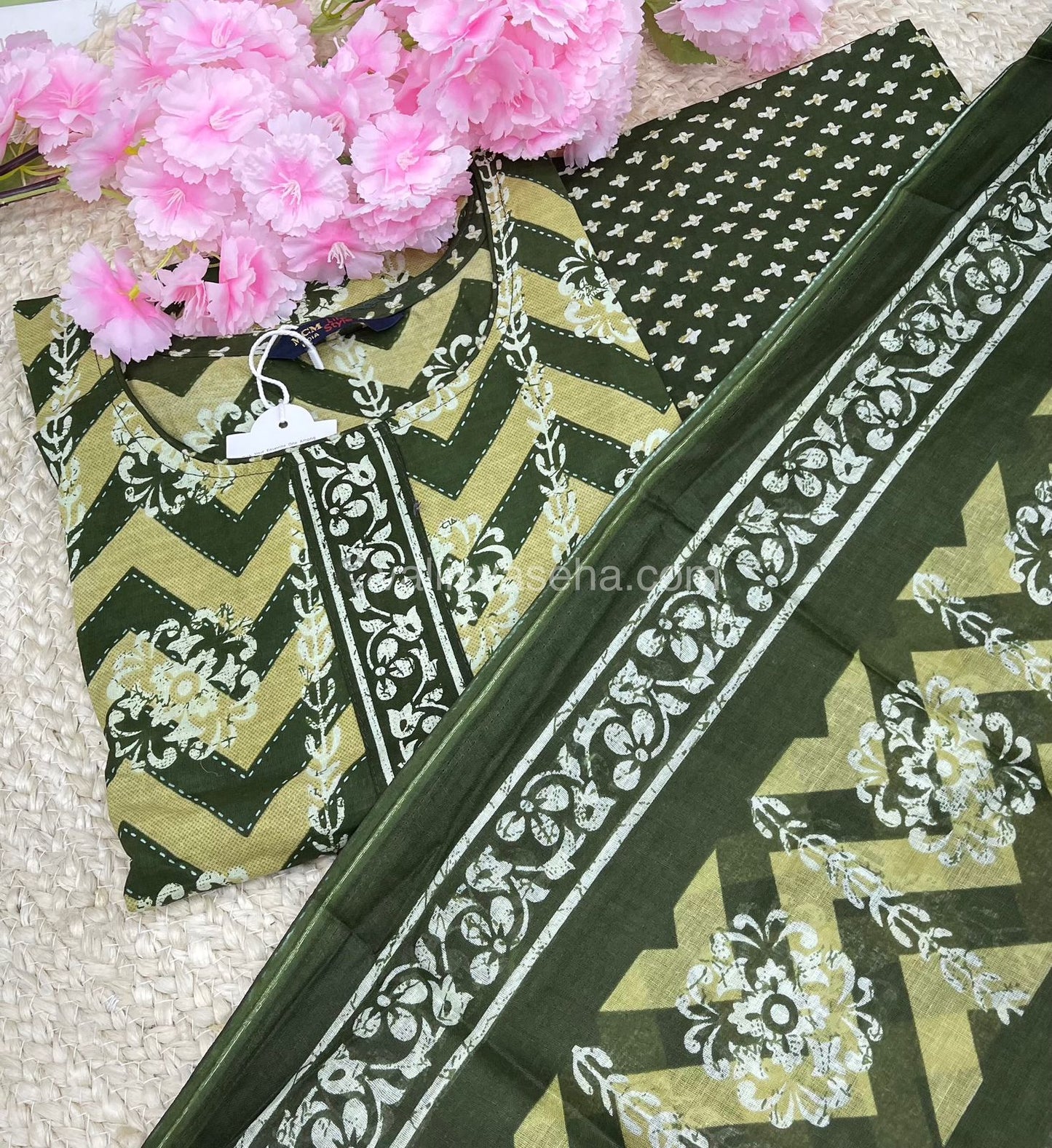 Ready Made - Semi Patiyala 3(pc) Set - Printed Cotton - VVRSP001