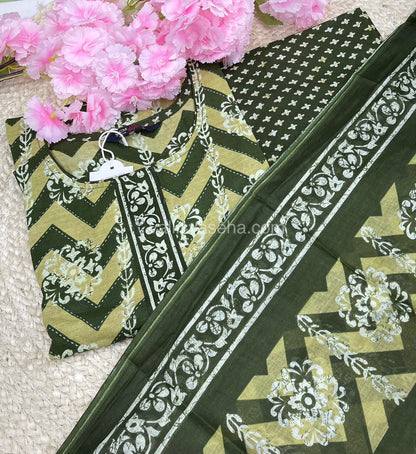 Ready Made - Semi Patiyala 3(pc) Set - Printed Cotton - VVRSP001