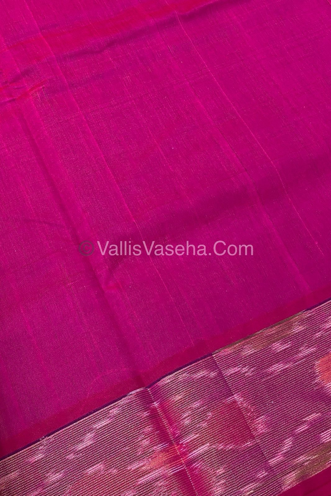 Semi Silk Cotton Saree - Blue & Pink - VVSSC001