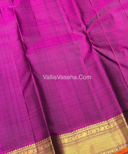 Pure Kanchipuram Silk Saree - Green & Purplish Pink Combo - VVPS014