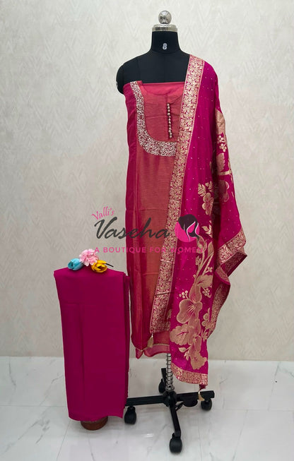 Silky Shimmer Salwar Material  | VVUSM025