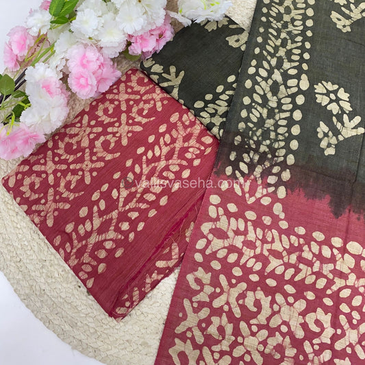 Unstitched Salwar Material- Baswada Batick Printed Silk - VVUSM005