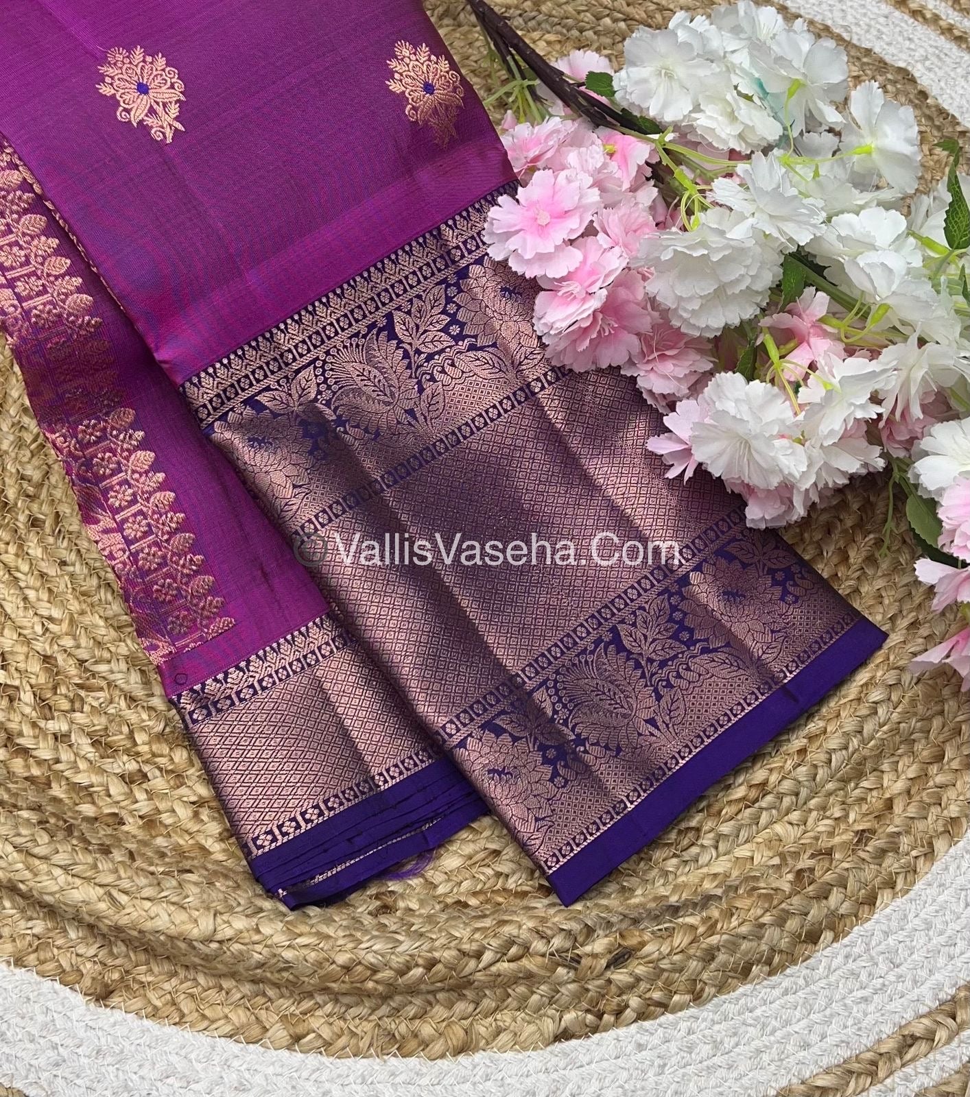 Half Mix - Pure Soft Silk Saree - Purplish Pink & Violetish Blue Shade - VVPSS031
