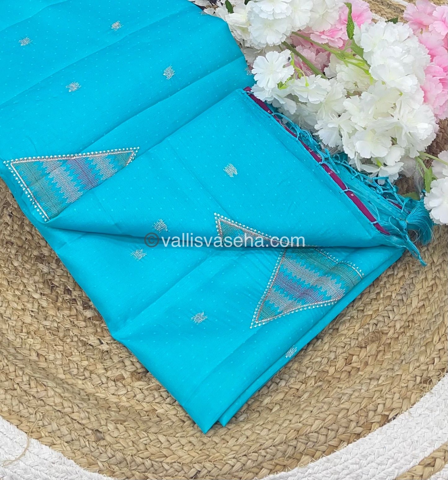 Pre Booking [4-6 weeks]| Butter Silk - Blue & Pink Combo - VVBS001