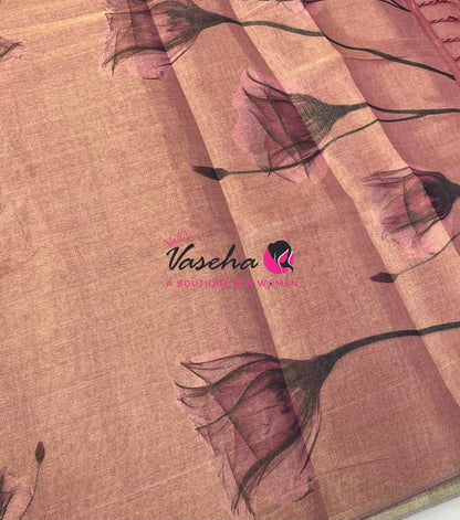 Linen Tissue Saree - VVLTS010
