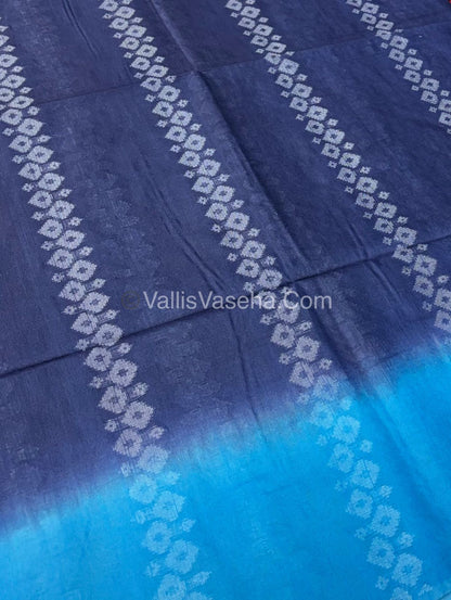 Bhagalpuri Silk - Blue With Blue  - VVBS008