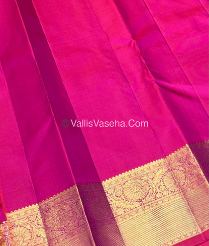 Pure Kanchipuram Silk Saree - Vaira Voosi design - Pink shade - VVPS014