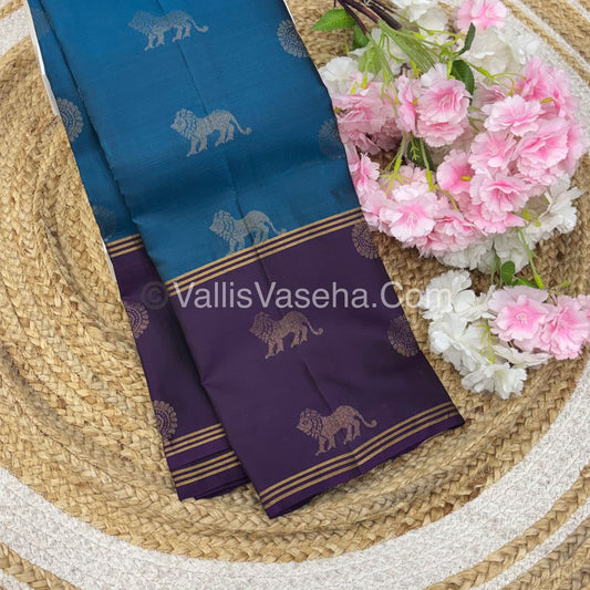 Half Mix - Pure Soft Silk Saree - Long Retta Petta Border with Butta - VVPSS075