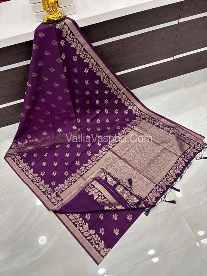 Banarasi - Heritage Silk - Semi Kathan Silk - Purple Shade - VVBHS008