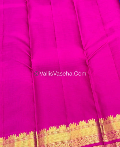 Pure Kanchipuram Silk Saree - Purple(Vadamalli) & Purplish Pink  Combo - VVPS013
