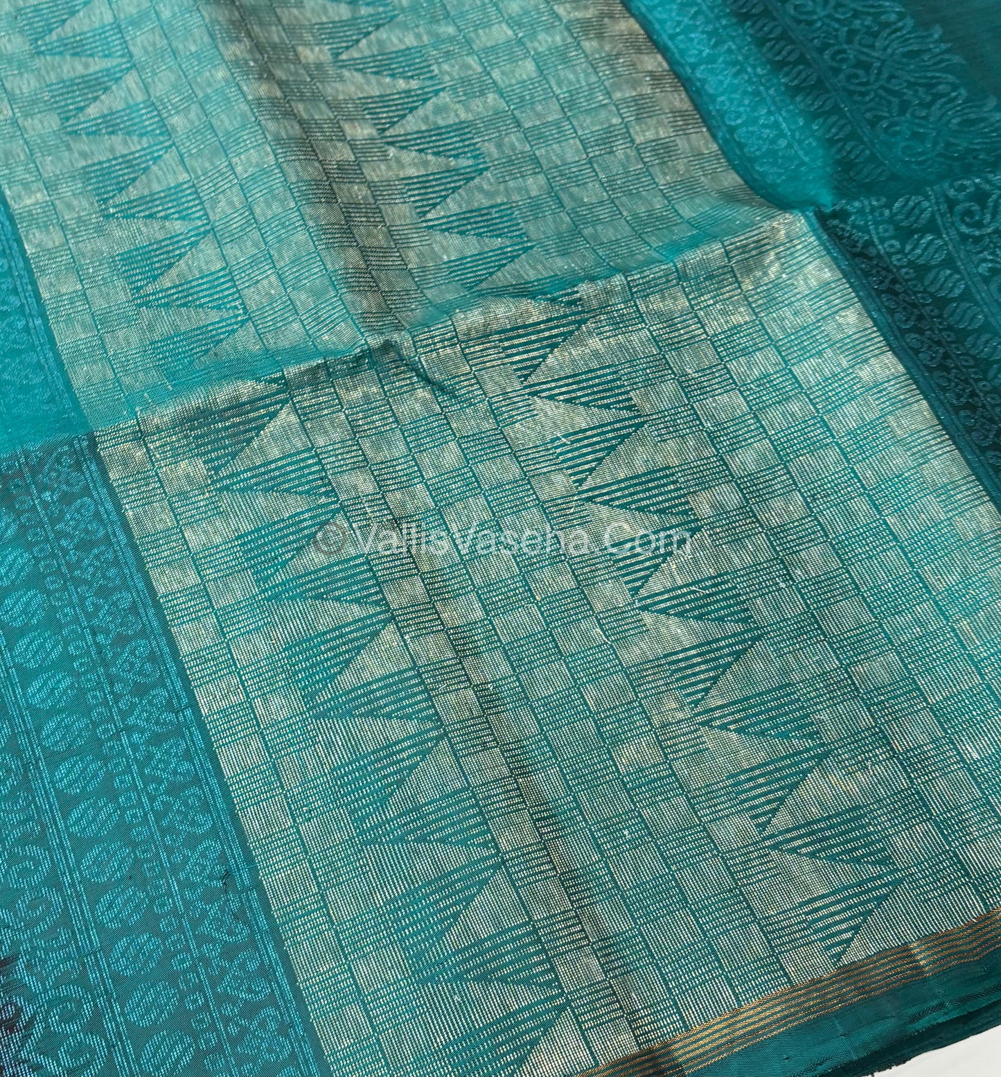 Pure Soft Silk Saree  - Green & Blue Combo  - VVPSS055