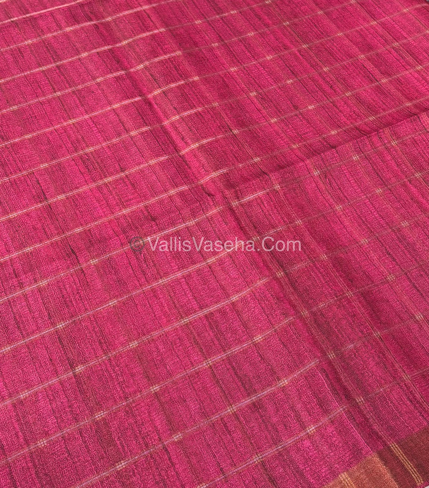 Semi Gicha Tussar Saree - checks pattern - VVSGT001