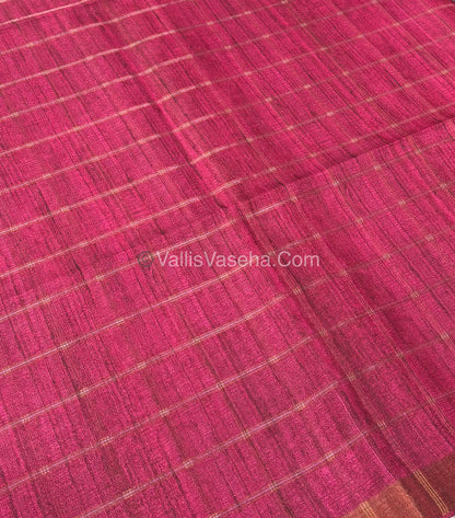 Semi Gicha Tussar Saree - checks pattern - VVSGT001