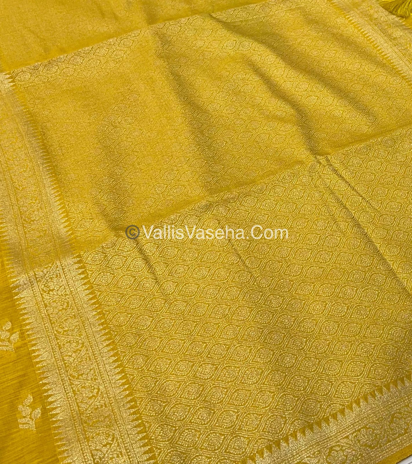 Banarasi - Heritage Silk - Semi Kathan Silk - Yellow Shade - VVBHS003