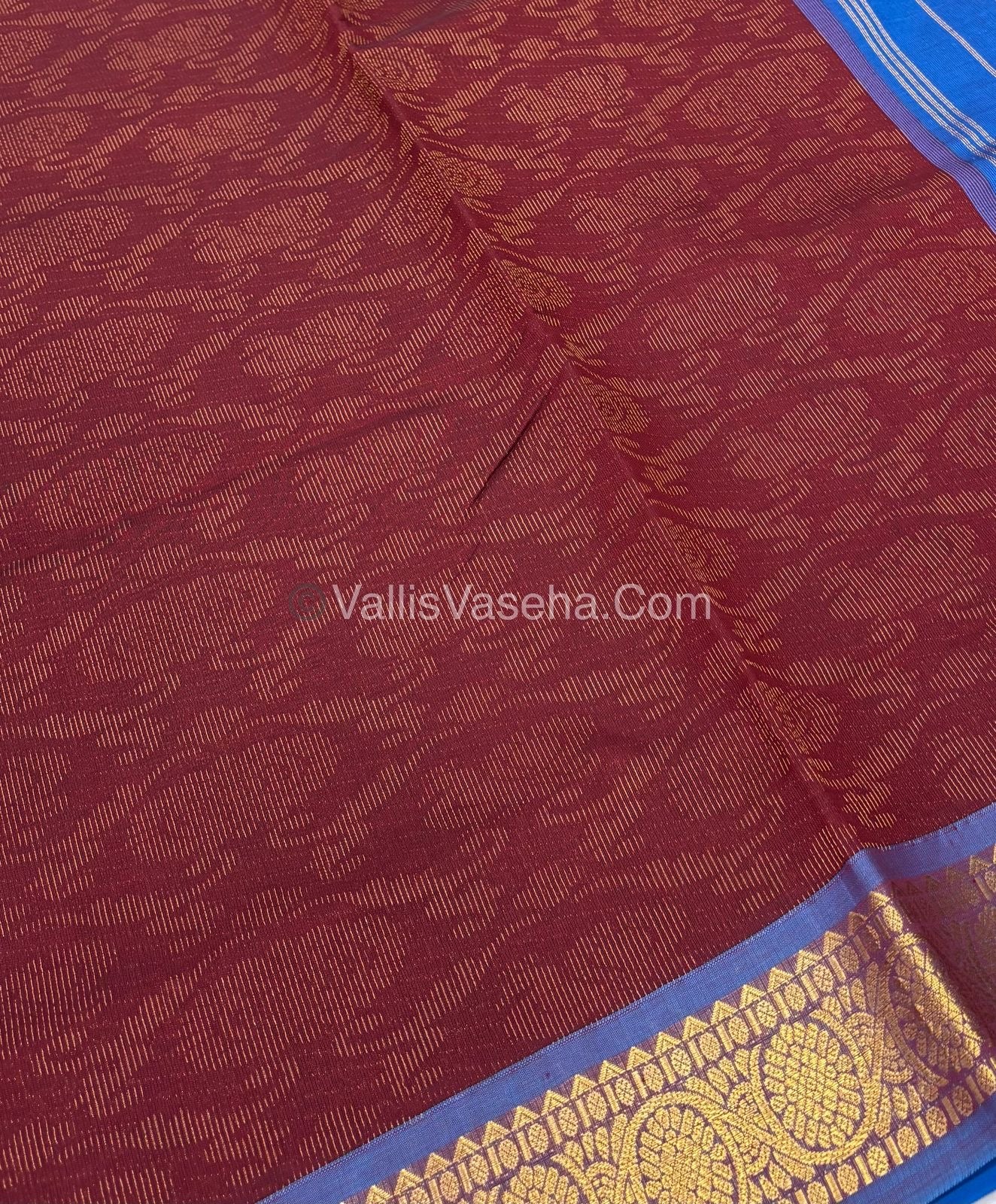 Semi Silk Cotton Saree - Blue With Blue Shade - VVSSC007