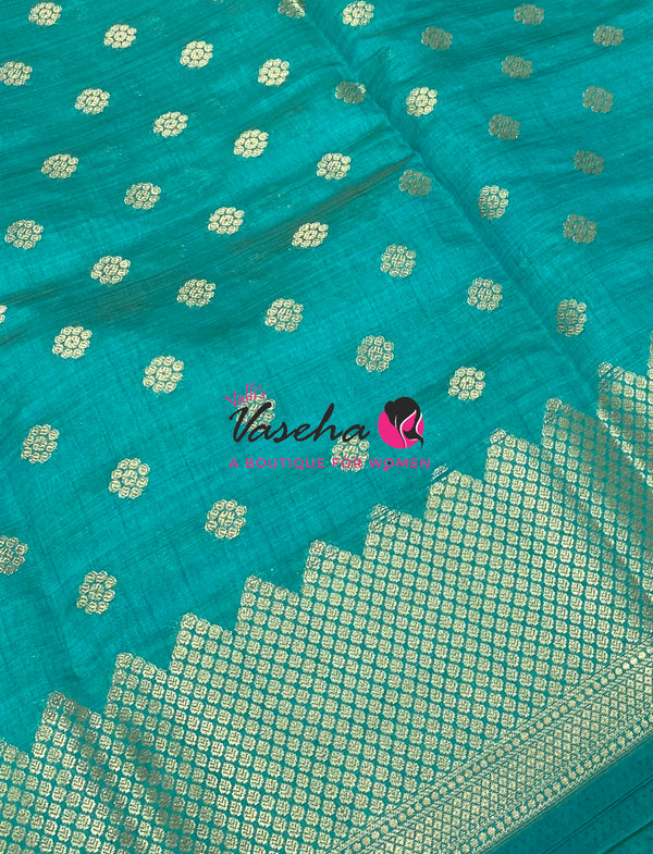 Semi Tussar Silk Saree | Blue Shade |VVSTS057