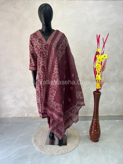 Ready Made - Salwar, Kameez & Duppatta(3pc) - Batik Printed - VVRBS006